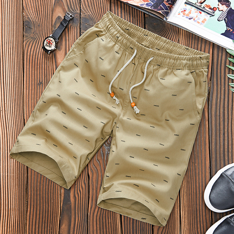 vruće rasprodaje Kratke hlače Muškarci Fitness Sport brand Elastični struk Pamučne kratke hlače Ljeto do teleće dužine Dizajn s printom riblje kosti Muški