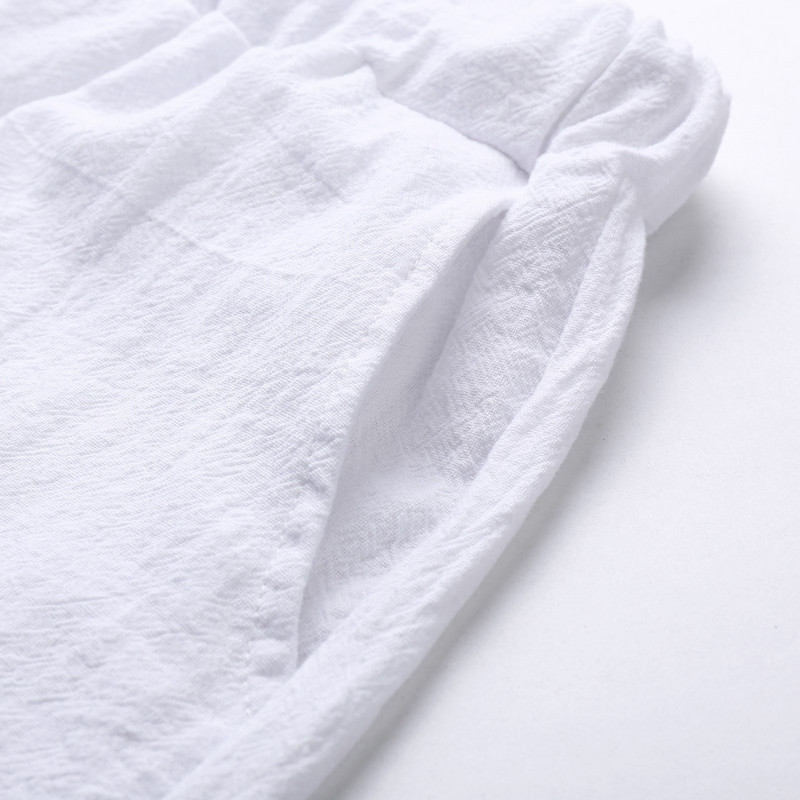 Kratke hlače za trčanje za žene Ležerne jednobojne pamučne lanene kratke hlače visokog struka Kratke hlače za žene dotjerane ljetne ljetne kratke hlače s elastičnim strukom