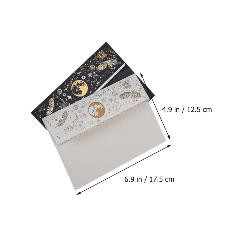 1 Kraft amatniecības papīra folijas papīra aplokšņu komplekts Oficiālais vēstuļu papīrs melns papīra aploksnes melns kancelejas papīrs