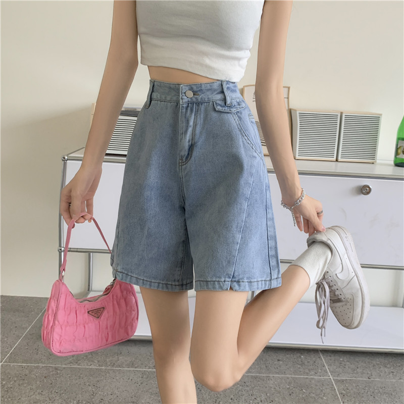 Traper kratke hlače Ženske Retro Ljetne Tanke Ugodne Slobodno vrijeme Opušteni Dizajn Studenti Osnovni korejski stil Ulzzang Šorti Ženski Visoki struk Chic