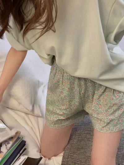 Ljetne nove ženske kratke hlače od pamučne gaze s elastičnim strukom, ležerne rešetkaste ženske kućne hlače Ženske kratke hlače s printom