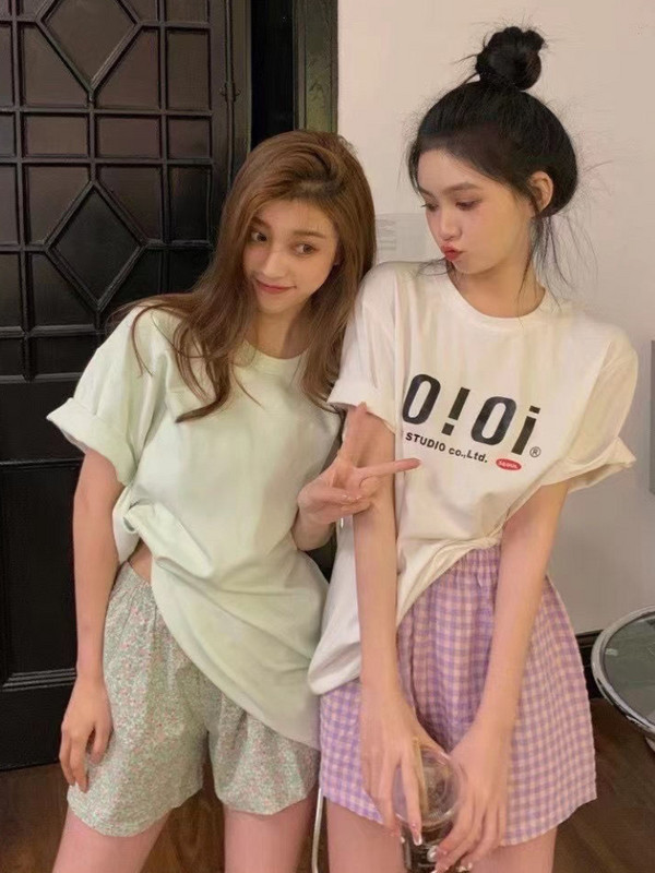 Ljetne nove ženske kratke hlače od pamučne gaze s elastičnim strukom, ležerne rešetkaste ženske kućne hlače Ženske kratke hlače s printom