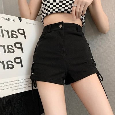 Kratke hlače na vezanje Žene Mršave Ljeto Hotsweet Moda Ulzzang korejski stil Osobnost Chic Jednobojne vintage ležerne klasične