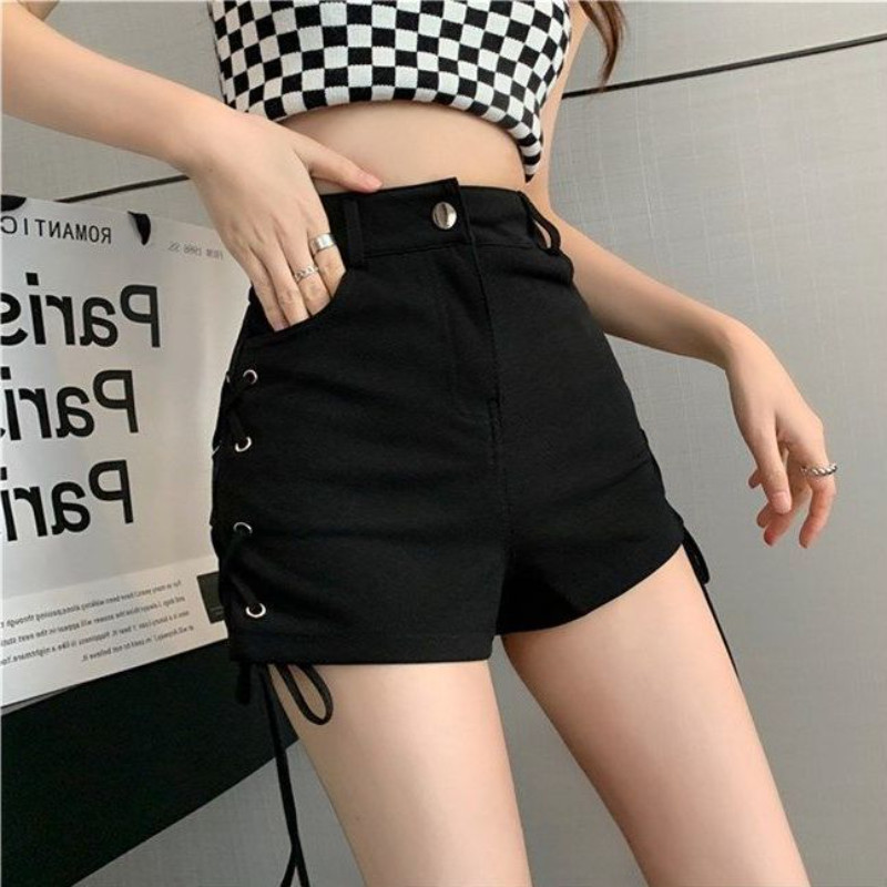 Kratke hlače na vezanje Žene Mršave Ljeto Hotsweet Moda Ulzzang korejski stil Osobnost Chic Jednobojne vintage ležerne klasične