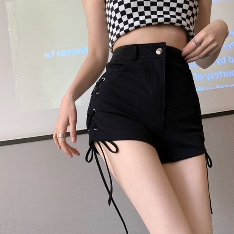 Kratke hlače na vezanje Žene Mršave Ljeto Hotsweet Moda Ulzzang korejski stil Osobnost Chic Jednobojne vintage ležerne klasične