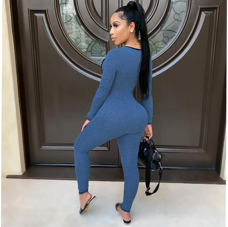 Skinny Club Romper Seksi ženske hlače izdubljene, jednobojne sportske odjeće