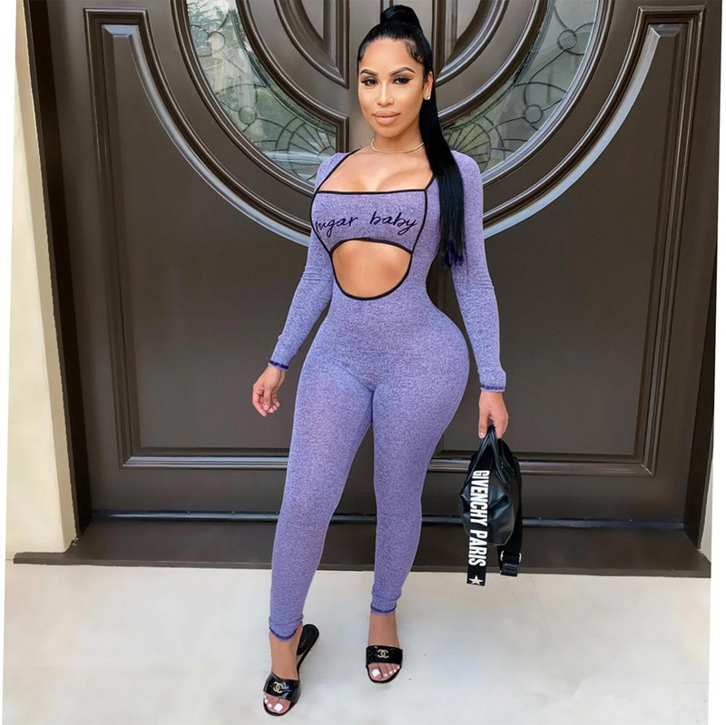 Skinny Club Romper Seksi ženske hlače izdubljene, jednobojne sportske odjeće