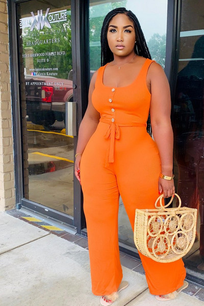 HGTE Jumpsuit doamnelor sexy halter cu centură fără mâneci salopetă lungă casual cravată nasturi salopetă cu picior largi elegantă