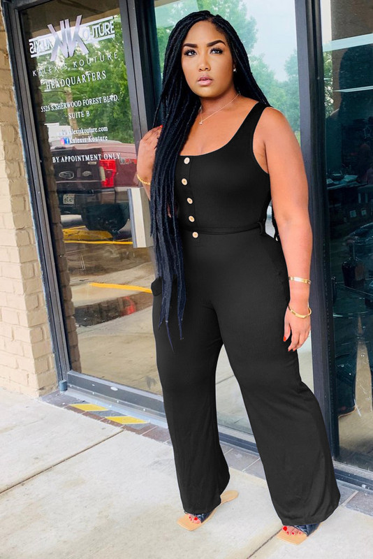HGTE Jumpsuit doamnelor sexy halter cu centură fără mâneci salopetă lungă casual cravată nasturi salopetă cu picior largi elegantă