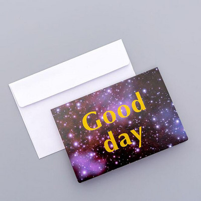 Kawaii Hot Gold Starry čestitka Slatka rođendanska čestitka s omotnicom Kreativna blagdanska univerzalna mala čestitka