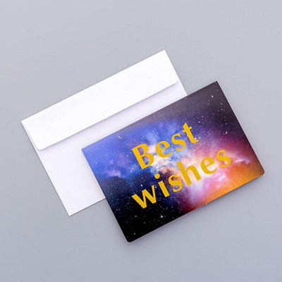 Kawaii Hot Gold Starry čestitka Slatka rođendanska čestitka s omotnicom Kreativna blagdanska univerzalna mala čestitka