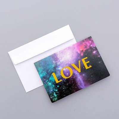 Kawaii Hot Gold Starry čestitka Slatka rođendanska čestitka s omotnicom Kreativna blagdanska univerzalna mala čestitka