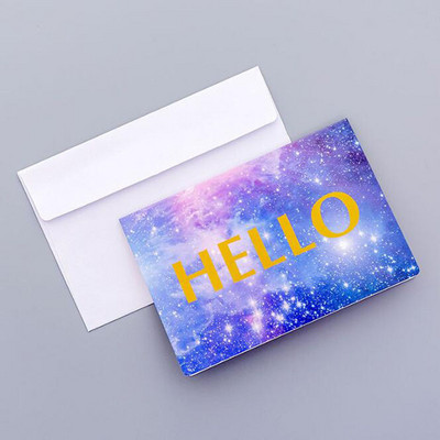 Kawaii Hot Gold Starry čestitka Slatka rođendanska čestitka s omotnicom Kreativna blagdanska univerzalna mala čestitka