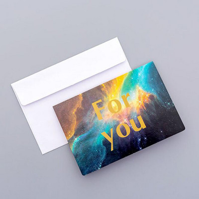 Kawaii Hot Gold Starry čestitka Slatka rođendanska čestitka s omotnicom Kreativna blagdanska univerzalna mala čestitka