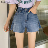 Pantaloni scurți Femei шорты женский Buzunare simple, toate se potrivesc, talie înaltă, cu fantă laterală, modă coreeană, design nou, vară, cool, colegiu, promoție