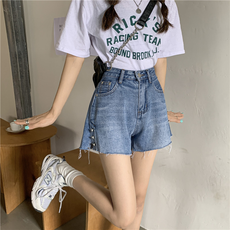 Pantaloni scurți Femei шорты женский Buzunare simple, toate se potrivesc, talie înaltă, cu fantă laterală, modă coreeană, design nou, vară, cool, colegiu, promoție