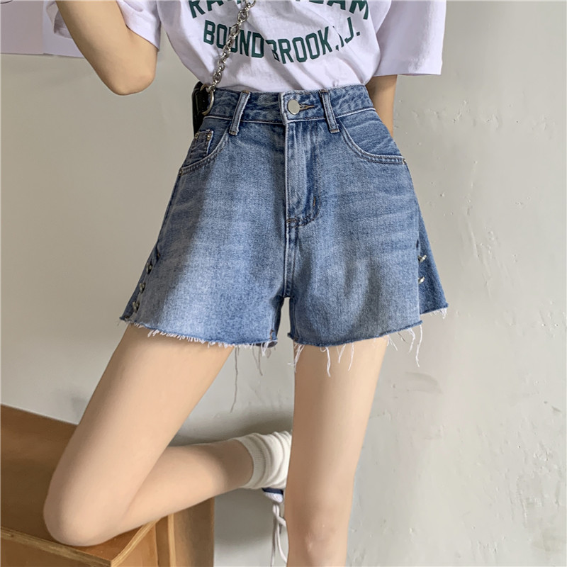 Pantaloni scurți Femei шорты женский Buzunare simple, toate se potrivesc, talie înaltă, cu fantă laterală, modă coreeană, design nou, vară, cool, colegiu, promoție