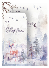 Miško elnio vokų laiškų popieriaus rinkinys 3 vokų 6 lapų laiškas Vestuvių kvietimas Biuro mokyklinės prekės Rašymo reikmenys