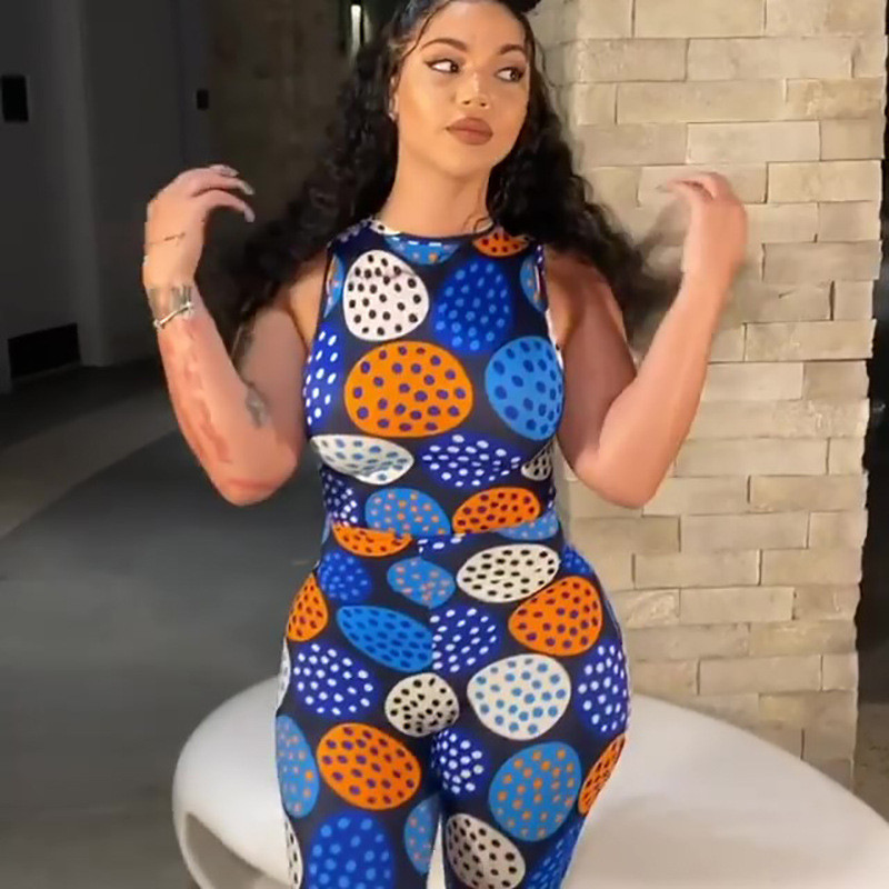 BOOFEENAA Novi kombinezoni s točkastim printom 2020. Slatka seksi odjeća za žene Klubska odjeća Trenirke uz pripijene hlače C16-BF27