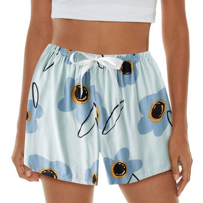 Ženske modne udobne kratke hlače Mekane kratke hlače za spavanje Lagane kratke hlače s otisnutom mašnom i elastičnim strukom, donji dio donjih hlača ženskie letnie