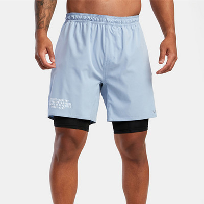 European Size Summer 2 in 1 Αθλητικό σορτς Ανδρικά Προπόνηση Quick Dry Breathable Stretch Σορτς Ελαστική μέση Casual Παντελόνι