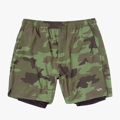 European Size Summer 2 in 1 Αθλητικό σορτς Ανδρικά Προπόνηση Quick Dry Breathable Stretch Σορτς Ελαστική μέση Casual Παντελόνι