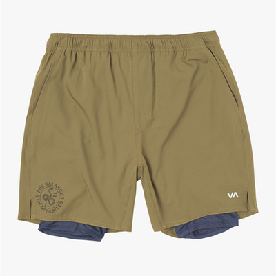 European Size Summer 2 in 1 Αθλητικό σορτς Ανδρικά Προπόνηση Quick Dry Breathable Stretch Σορτς Ελαστική μέση Casual Παντελόνι