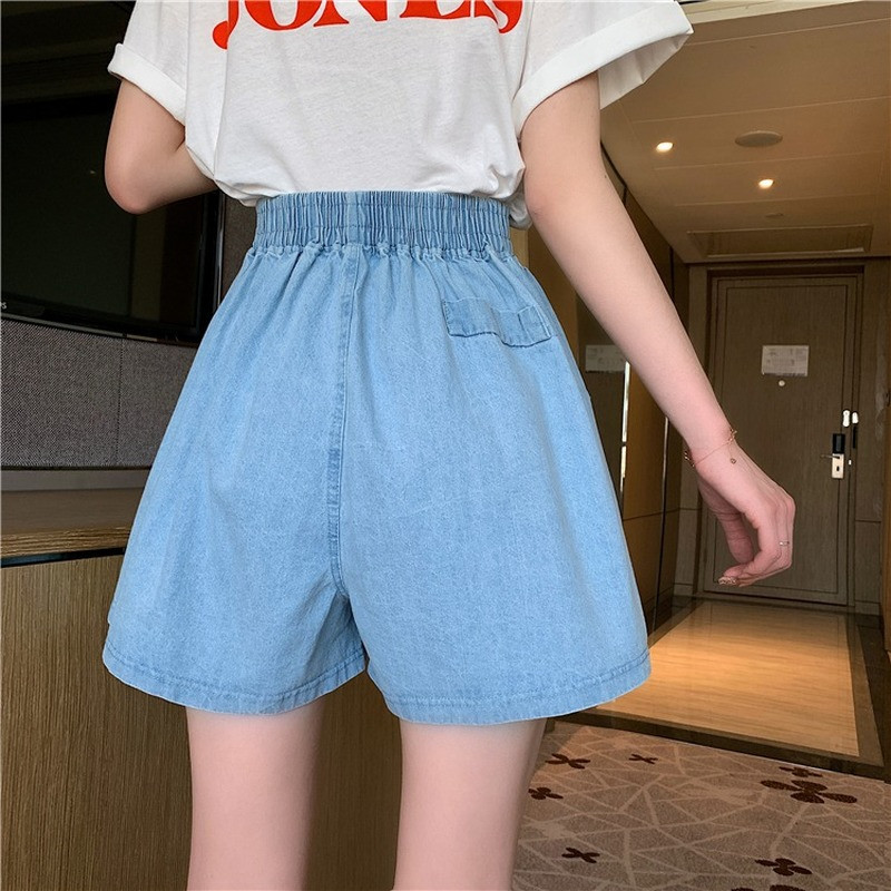 Ženske kratke hlače s elastičnim visokim strukom i širokim nogavicama Ljeto Femme Ležerne dame Sveobuhvatno korejski stil Trendy Simple Chic College Young Ins