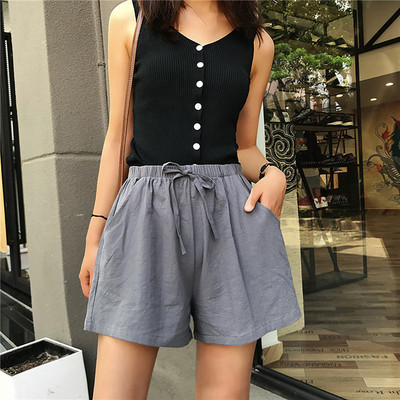 Καλοκαιρινό γυναικείο σορτς Βαμβακερό λινό κοντά παντελόνι παραλίας Βερμούδες Γυναικεία ρούχα Hip hop Fitness Χαλαρά casual σορτς για γυναίκες