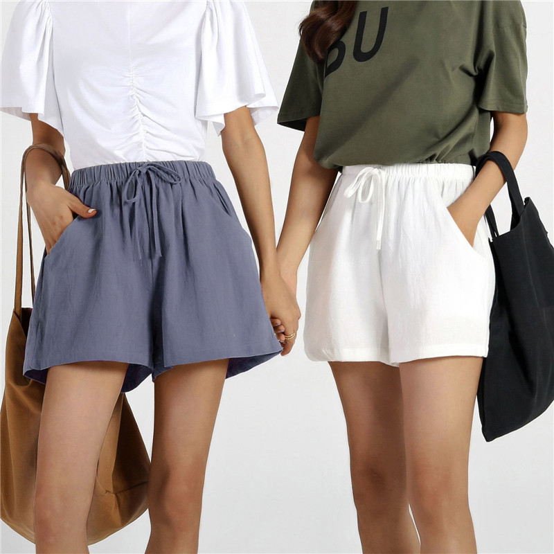 Καλοκαιρινό γυναικείο σορτς Βαμβακερό λινό κοντά παντελόνι παραλίας Βερμούδες Γυναικεία ρούχα Hip hop Fitness Χαλαρά casual σορτς για γυναίκες