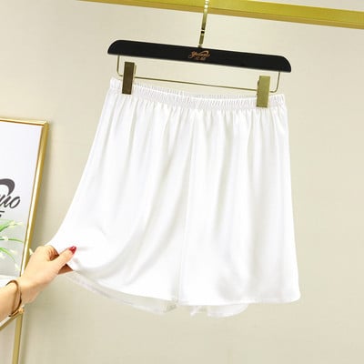 Σέξι μοδάτα σατέν γυναικεία σορτς Κορεάτικου στιλ Χαριτωμένη ελαστική μέση 2021 Καλοκαιρινή καυτερή παντελόνα ύπνου 121899WKA