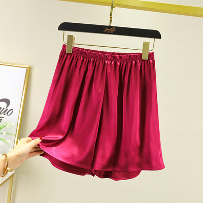 Σέξι μοδάτα σατέν γυναικεία σορτς Κορεάτικου στιλ Χαριτωμένη ελαστική μέση 2021 Καλοκαιρινή καυτερή παντελόνα ύπνου 121899WKA