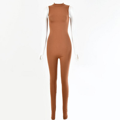 HAOYUAN Seksi kombinezon bez rukava, jednodijelni kombinezon, klupska odjeća, sportska trenirka, fitness kombinezon s patentnim zatvaračem