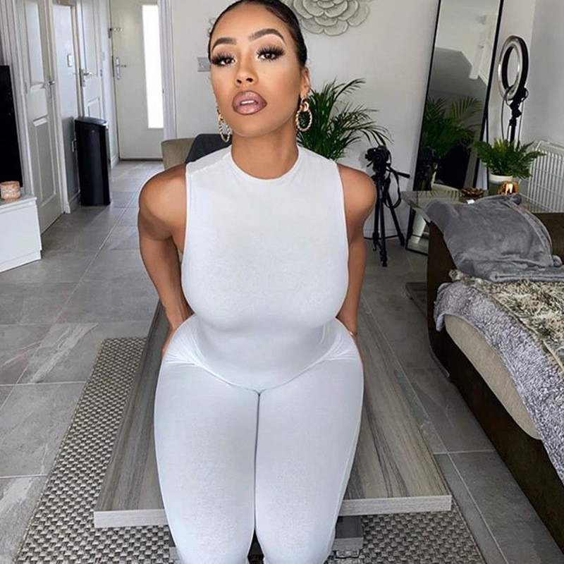 HAOYUAN Seksi kombinezon bez rukava, jednodijelni kombinezon, klupska odjeća, sportska trenirka, fitness kombinezon s patentnim zatvaračem