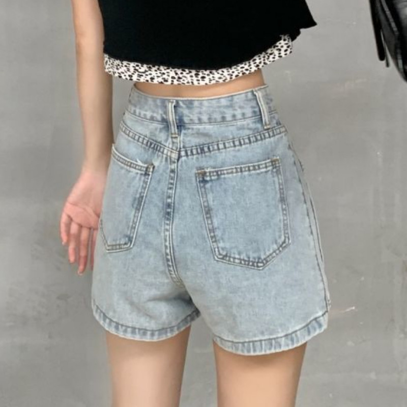 Kratke hlače Ženske ljetne traper hlače s visokim strukom Ravne kratke hlače Ženski Višeslojne ležerne studentske ulične mode Hot Sale Young Basic