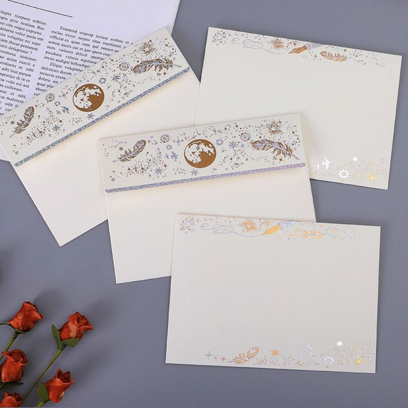 10 kom. Vintage bronzane pernate omotnice Pozivnice za vjenčanje Kuverte za blagoslov Uredski pribor Bijela crna omotnica