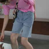 Farmer rövidnadrágok női kimélyedt, szorongatott, magas derekú kivitel Minden egyezés Шорты Женские Летние Koreai Stílus Divat Vintage Alkalmi