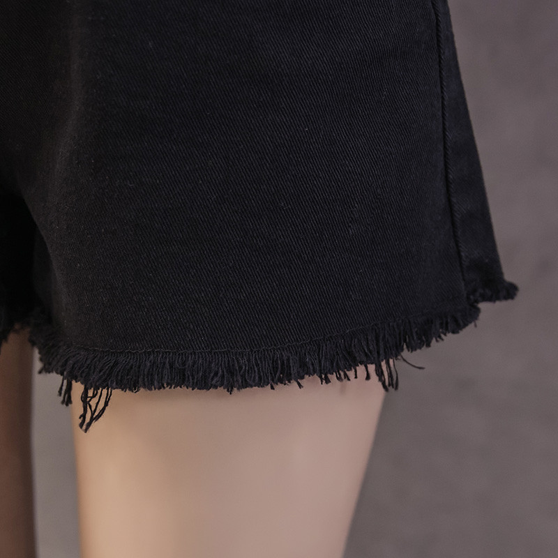 Naiste lühikesed püksid, soliidne ja lihtne suvi 2020 Korea stiilis uus mood naiste kõrge vöökoht Kõik sobivad õpilastele teksanööbiga šikk elegantne