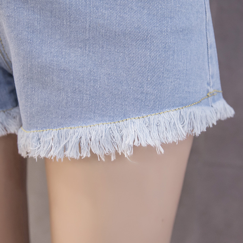 Naiste lühikesed püksid, soliidne ja lihtne suvi 2020 Korea stiilis uus mood naiste kõrge vöökoht Kõik sobivad õpilastele teksanööbiga šikk elegantne