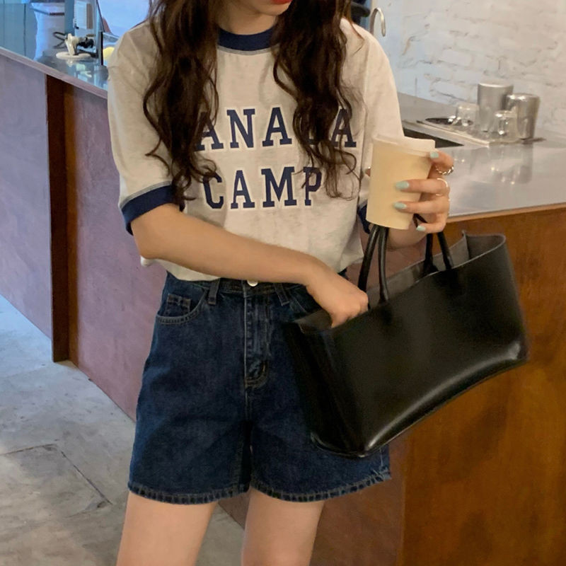 Pantaloni scurți Femei Ocazional Denim complet asortat Retro Tineri Harajuku Nou Chic Spălat Studenți Zilnic Elegant Pantaloni de vară pentru femei