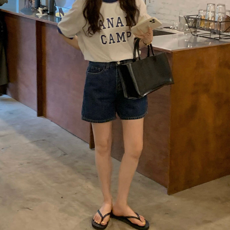 Pantaloni scurți Femei Ocazional Denim complet asortat Retro Tineri Harajuku Nou Chic Spălat Studenți Zilnic Elegant Pantaloni de vară pentru femei