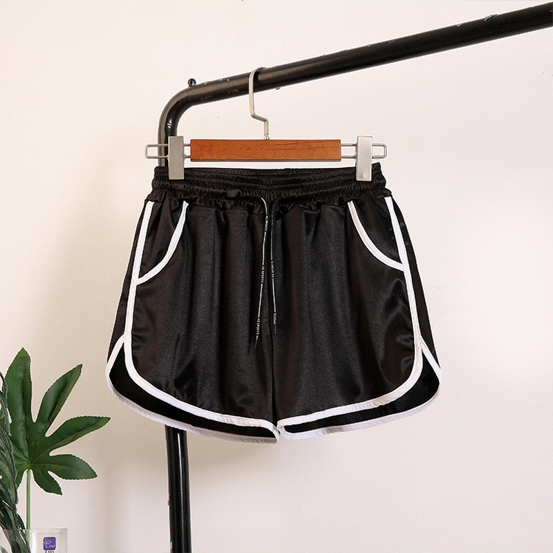 Satenske ležerne kratke hlače visokog struka Ženske ljetne kratke hlače za fitness za vježbanje 2023. Ženske elastične široke kratke hlače S