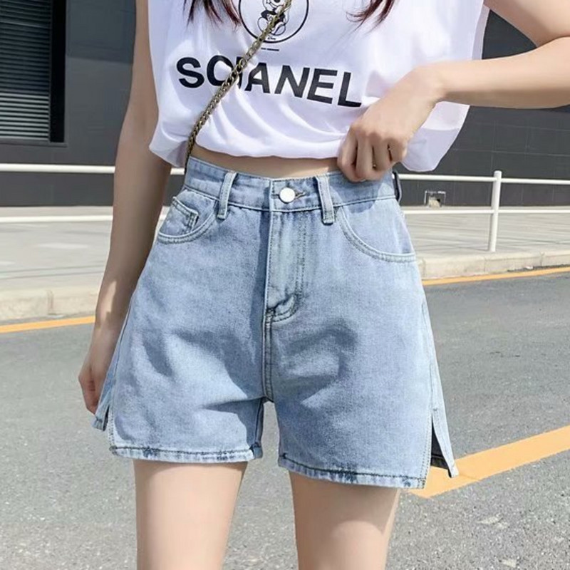 Feynzz modne nove ljetne ženske kratke traper hlače s dugmadima visokog struka Ležerne ženske široke plave traper kratke hlače