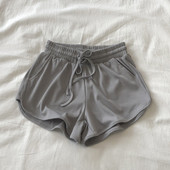 Pantaloni scurți solizi cu talie înaltă pentru femei, pantaloni scurți simpli, largi, pentru femei, zilnic, pantaloni scurti, elastic acasă, pantaloni de trening clasici