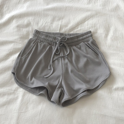 Pantaloni scurți solizi cu talie înaltă pentru femei, pantaloni scurți simpli, largi, pentru femei, zilnic, pantaloni scurti, elastic acasă, pantaloni de trening clasici