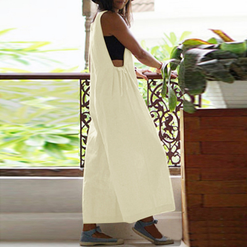 vaatteet Store ♥ Ženski ljetni široki laneni kombinezon V-izrez Ležerni čipkani kombinezon Široke hlače Modna ženska odjeća