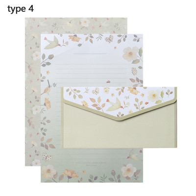 Potrepštine Cvjetni ispis crtanog uzorka s kuvertama 3 KOM Pisma Papir za pisanje 6 KOM Različiti dizajn