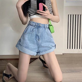 Feynzz ikdienas zili džinsa šorti sievietēm, seksīgi ar augstu vidukli, pogas, kabatas, šauri pieguļoši šorti, 2021. gada vasaras pludmales apģērbi, džinsi, šorti