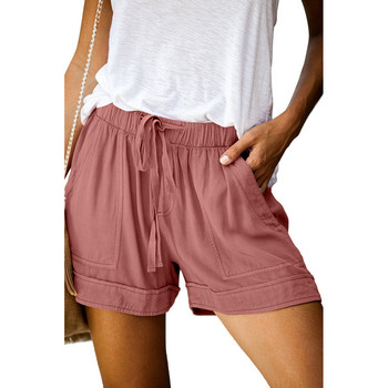 12 χρώματα Casual γυναικεία κοντό παντελόνι Απλές τσέπες με κορδόνι Καλοκαιρινή ελαστική μέση φαρδιά σπίτι Streetwear Γυναικείο παντελόνι