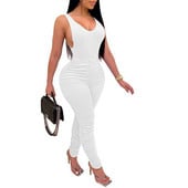 Naujos mados Moterų Moterų Vasaros Seksualūs Laisvalaikiai Berankoviai Liesa Atvira nugara Kombinezonai Be rankovių Juoda Balta Rožinė Raudona